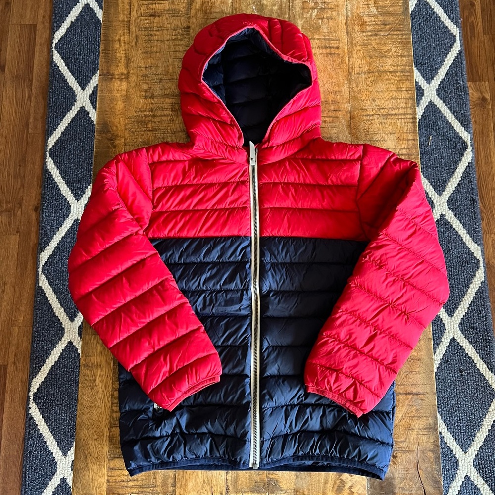 Hannah Anderson Red and Blue Kids Lightweight Puffer Jacket Size 12